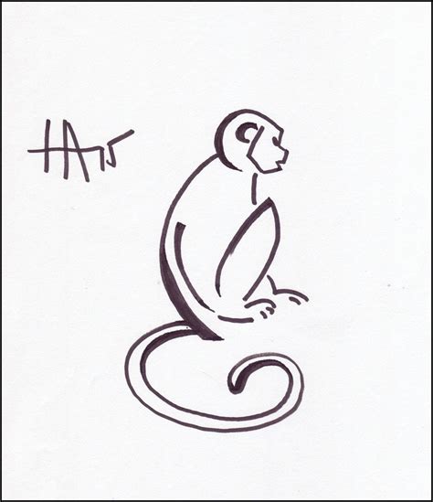 monkey outline tattoo|More.